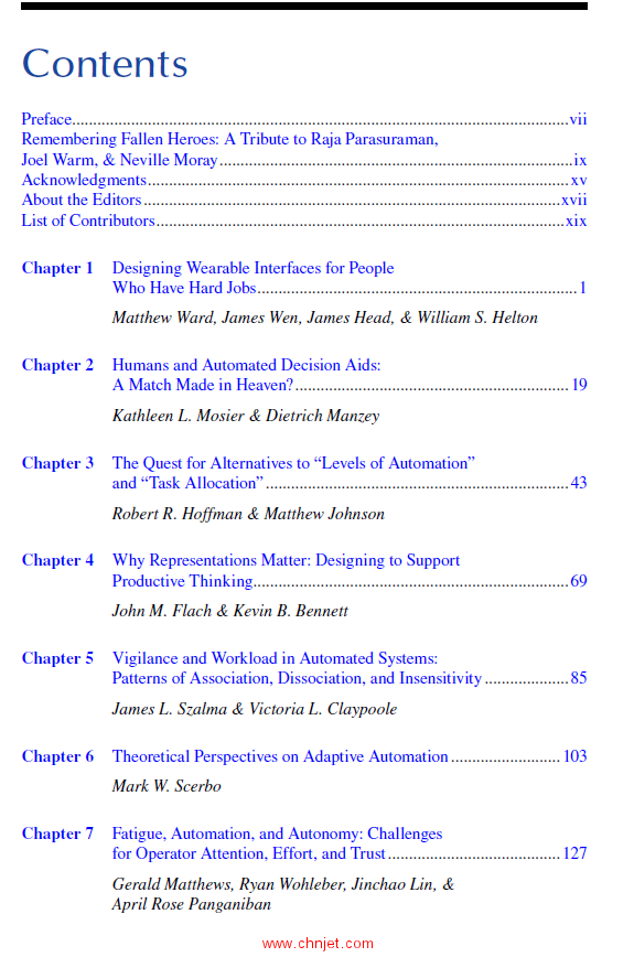 《Human Performance in Automated and Autonomous Systems：Current Theory and Methods》