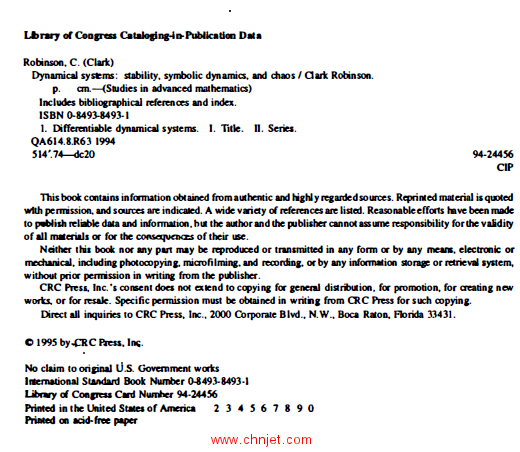 《Dynamical Systems: Stability, Symbolic Dynamics, and Chaos》