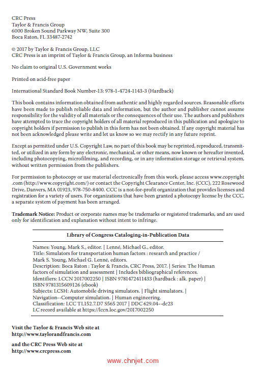 《Simulators for Transportation Human Factors：Research and Practice》