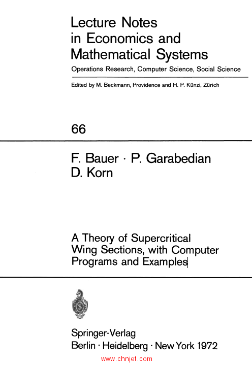 《A Theory of Supercritical Wing Sections, with Computer Programs and Examples》