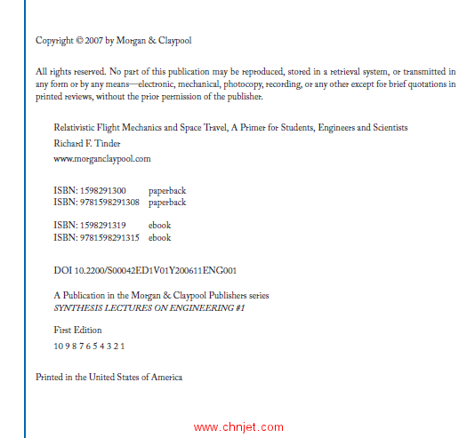 《Relativistic Flight Mechanics and Space Travel：A Primer for Students, Engineers and Scientists》 ...
