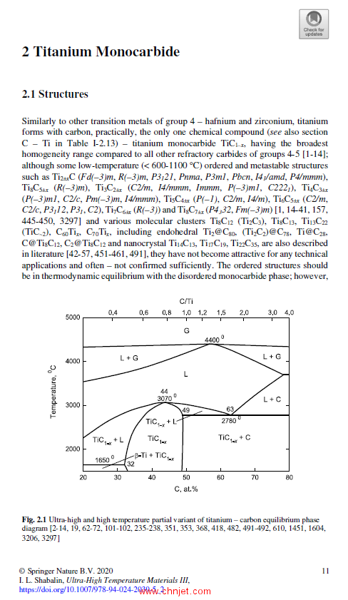 《Ultra-High Temperature Materials III：Refractory Carbides II (Ti and V Carbides)》