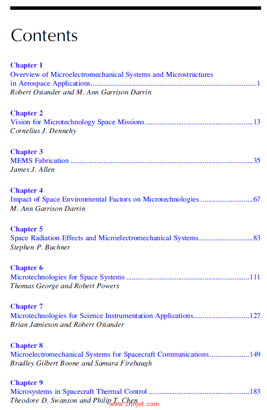 《MEMS and Microstructures in Aerospace Applications》