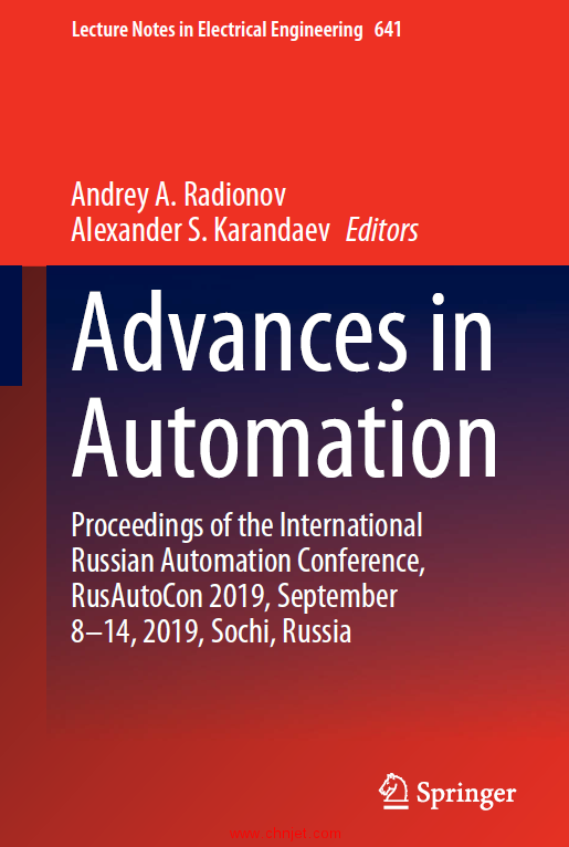 《Advances in Automation：Proceedings of the International Russian Automation Conference, RusAutoCon ...