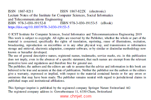 《Wireless and Satellite Systems：10th EAI International Conference, WiSATS 2019 Harbin, China, Janu ...