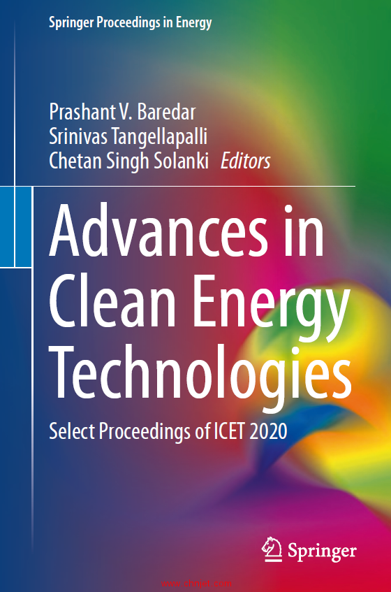 《Advances in Clean Energy Technologies：Select Proceedings of ICET 2020》