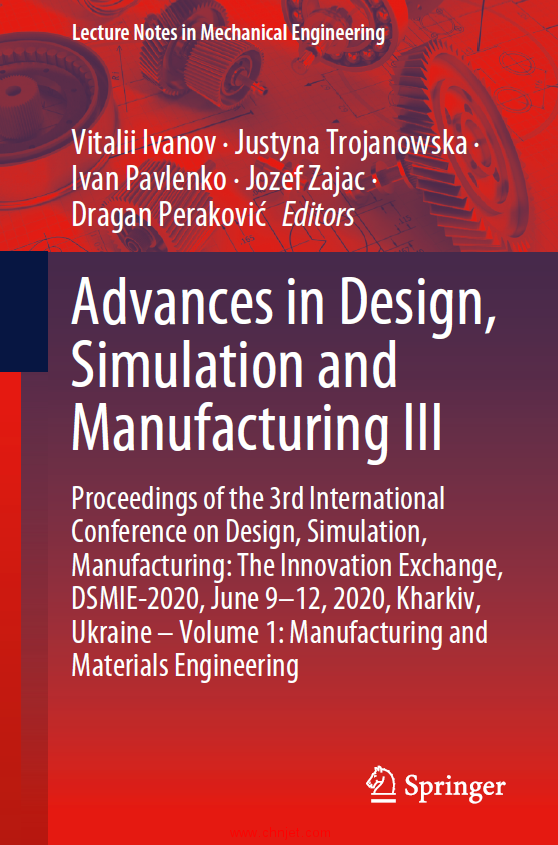 《Advances in Design,Simulation and Manufacturing III：Proceedings of the 3rd International Conferen ...