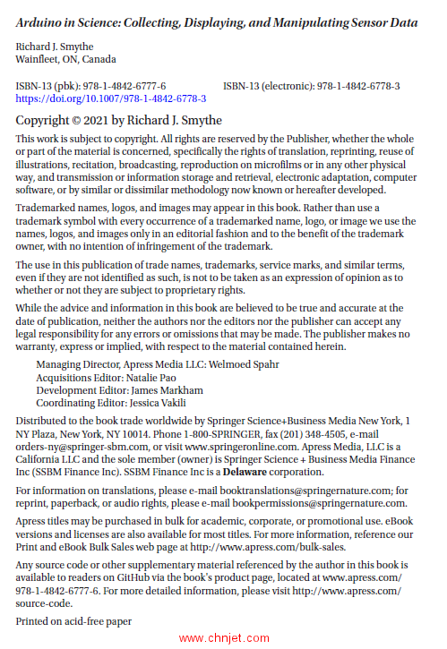 《Arduino in Science：Collecting, Displaying,and Manipulating Sensor Data》