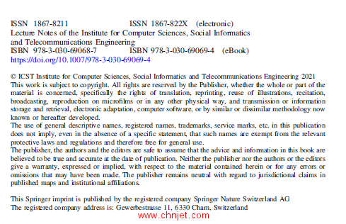 《Wireless and Satellite Systems：11th EAI International Conference, WiSATS 2020 Nanjing, China, Sep ...