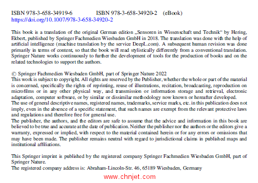 《Sensors in Science and Technology：Functionality and Application Areas》