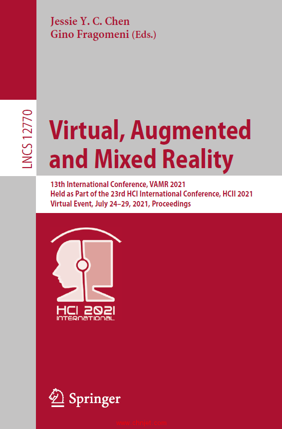 《Virtual, Augmented and Mixed Reality：13th International Conference, VAMR 2021》