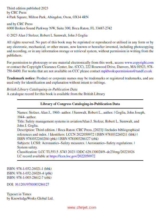 《Safety Management Systems in Aviation》第三版