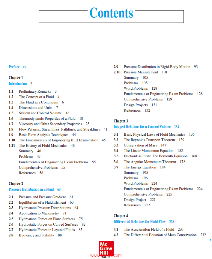 《Fluid Mechanics》McGraw出版社第九版