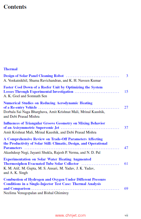 《Recent Trends in Thermal and Fluid Sciences：Select Proceedings of INCOME 2023》