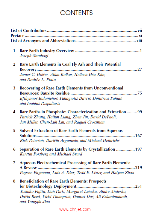 《Rare Earth Elements：Sustainable Recovery, Processing,and Purification》