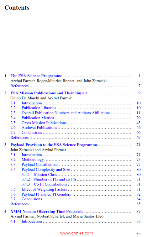 《ESA Science Programme Missions：Contributions and Exploitation》