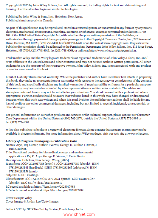 《Functional Coatings for Biomedical,Energy, and Environmental Applications》