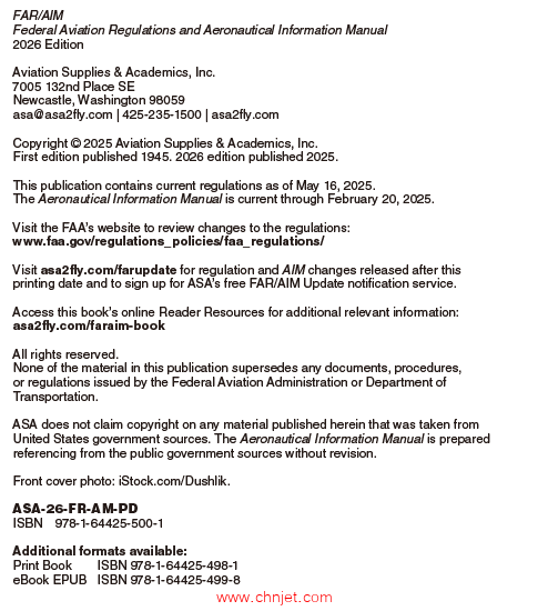 《FAR/AIM 2026：Federal Aviation Regulations and Aeronautical Information Manual》