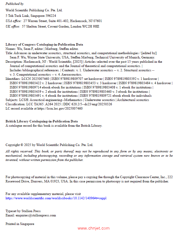 《Advances in Underwater Acoustics,Structural Acoustics,and Computational Methodologies：Volume 4: A ...