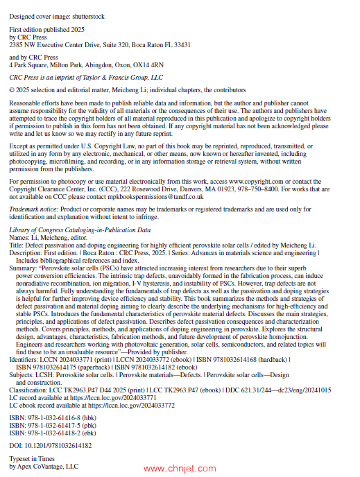 《Defect Passivation and Doping Engineering for Highly Efficient Perovskite Solar Cells》