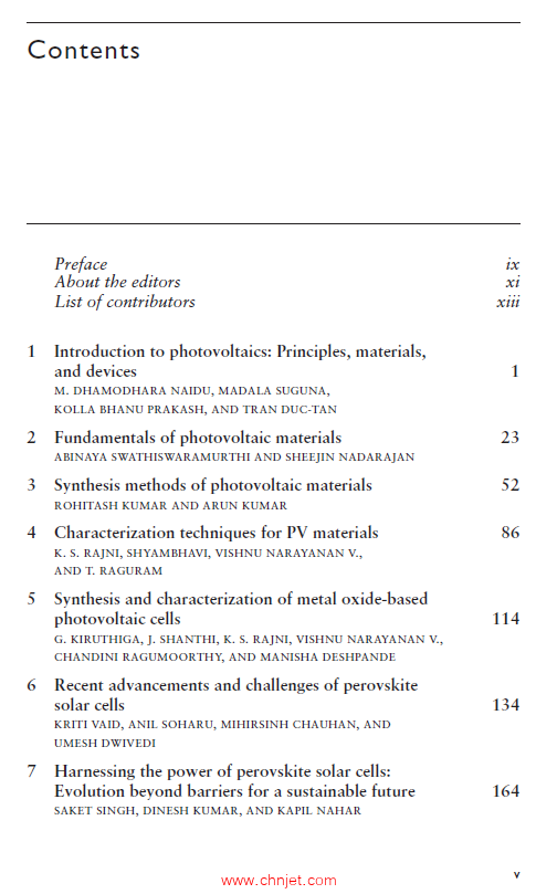 《Photovoltaic Materials：Synthesis, Characterizations and Applications》