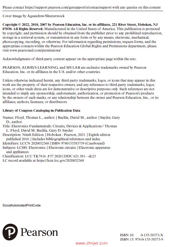 《Electronics Fundamentals：Circuits, Devices & Applications》第九版