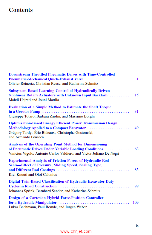 《Advancements in Fluid Power Technology: Sustainability, Electrification, and Digitalization：Proce ...
