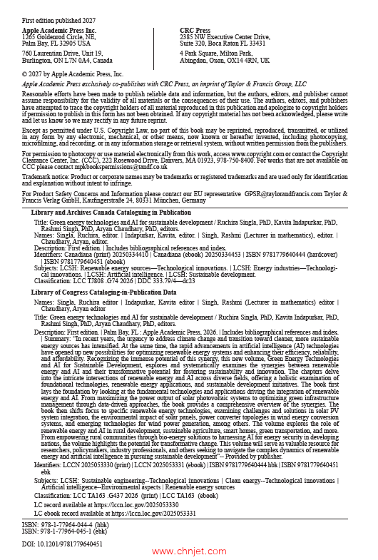 《Green Energy Technologies and AI for Sustainable Development》