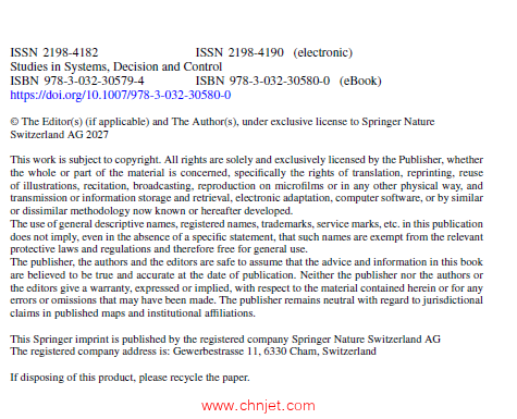 《Systems, Decision and Control in Energy VIII：Volume III: Energy and Environmental Safety》