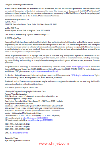 《Nonlinear Control of Robots and Unmanned Aerial Vehicles: An Integrated Approach》第二版
